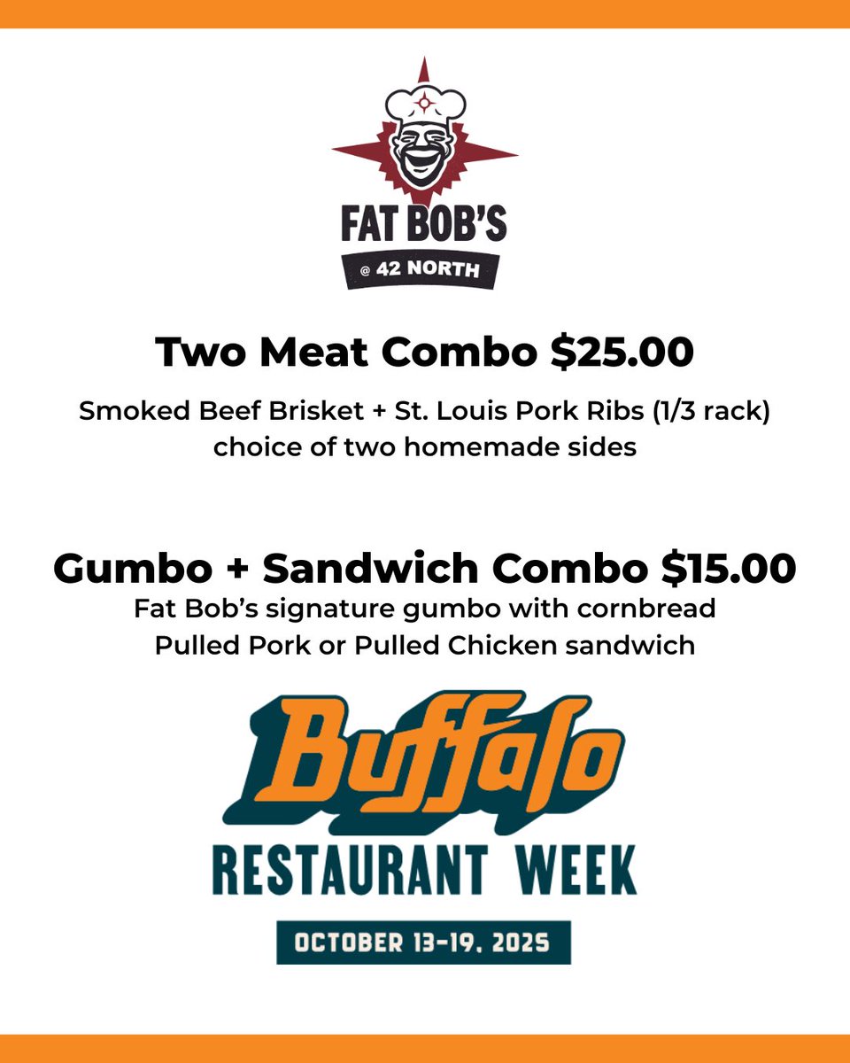 Celebrate 10 years of <a href="/42northbrewing/">42 North Brewing</a> during Restaurant Week 2025!

🍖St. Louis Pork Ribs, Beef Brisket, and a sidecar of their newest beer, Coconut Ninefold Darkness.🍺 Rich, smooth, &amp; aged in former American Oak Bourbon barrels, the perfect pairing with our smoky, tender BBQ.
