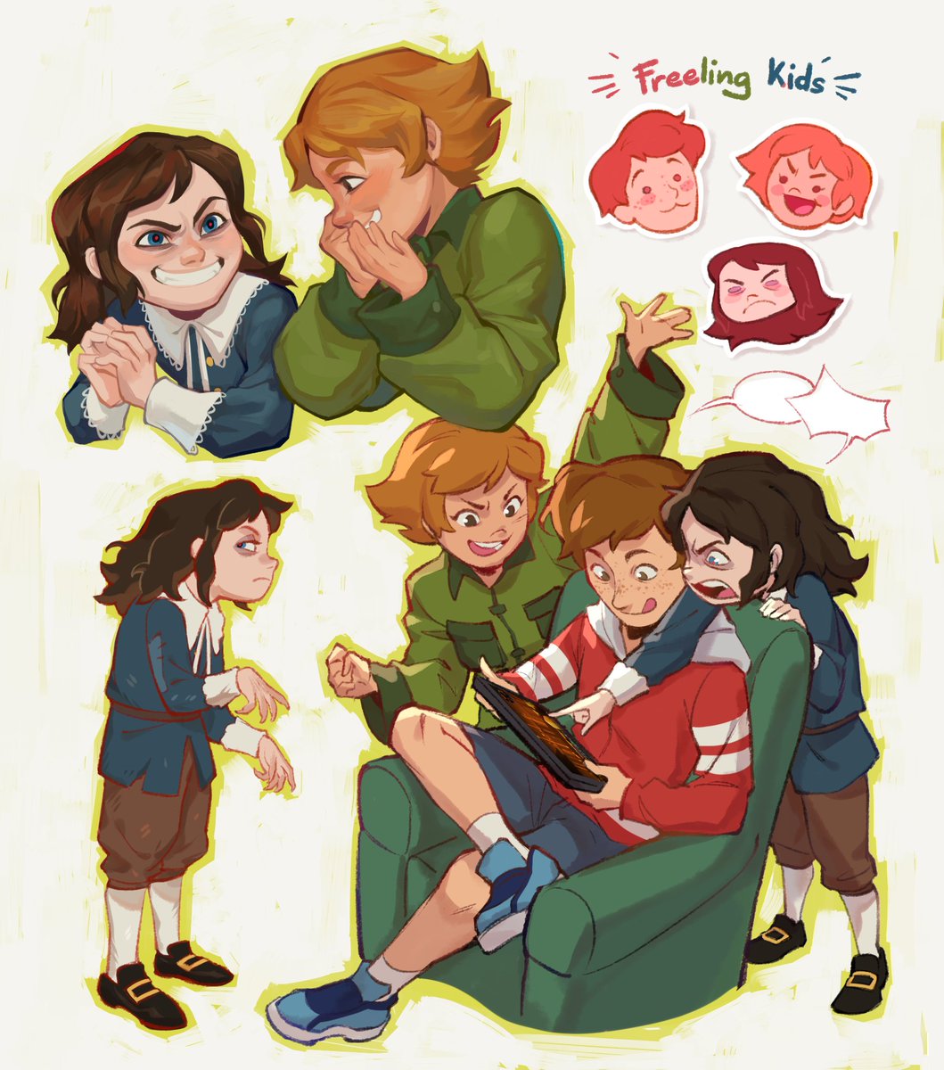 Mebssann's tweet image. Freeling kids + their weird little demon cousin/adopted little brother from the 1700s

#hauntedhotel #hauntedhotelfanart