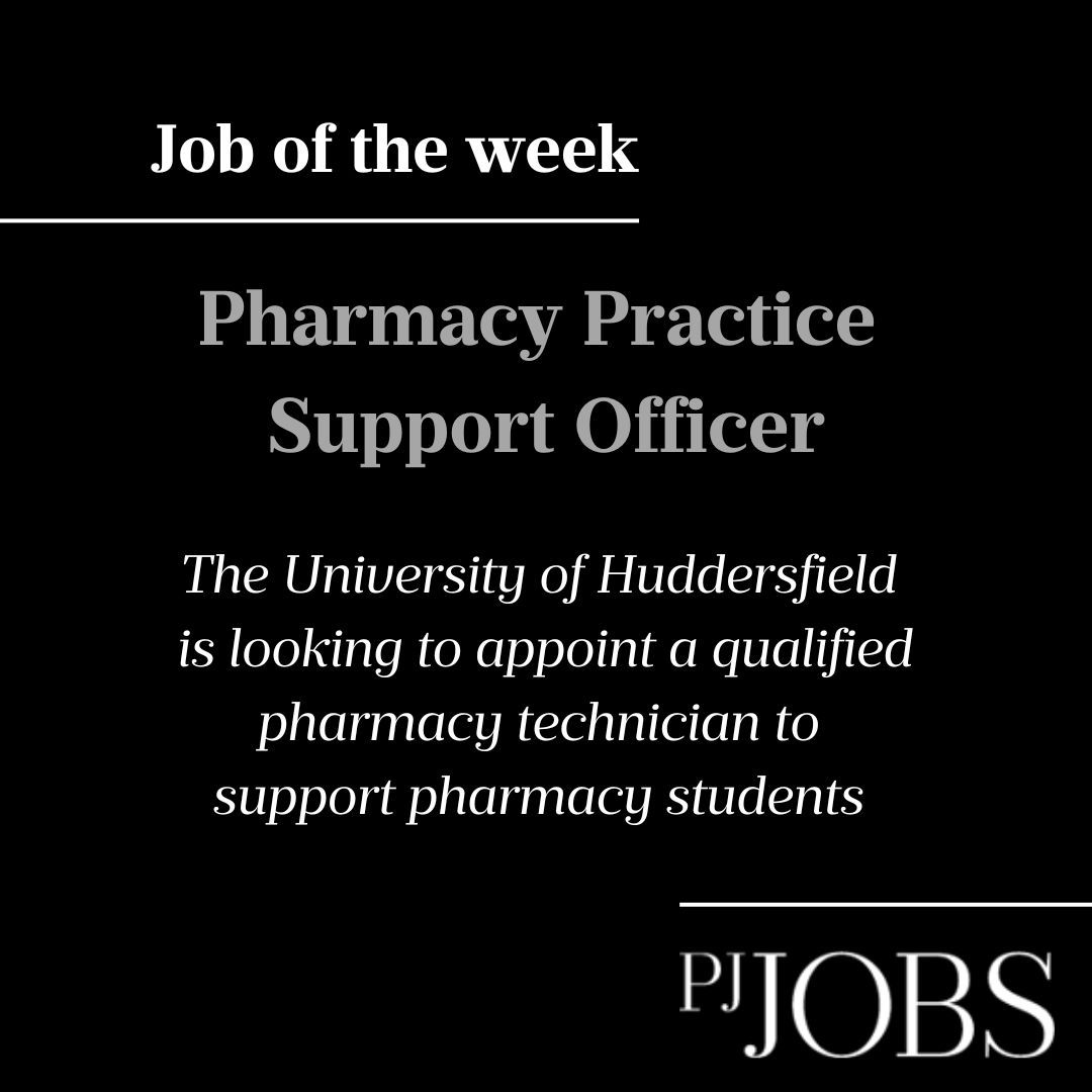 *Job of the Week!*

<a href="/HuddersfieldUni/">University of Huddersfield</a> is looking for a qualified pharmacy technician to work with the existing pharmacy practice support officer and academic staff, working primarily on the #MPharm programme 

jobs.pharmaceutical-journal.com/job/96195/phar…