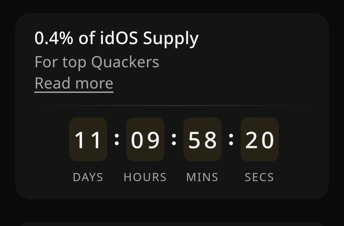 drrahamathnawaz's tweet image. From adopters to governors: $IDOS token drops soon, powering validators, staking, and votes. @idOS_network
 isn&apos;t hype—it&apos;s utility for a decentralized identity economy. Get in early, shape the protocol!  #idOS #Web3Governance 

11 days to go 

Keep quacking #quack…