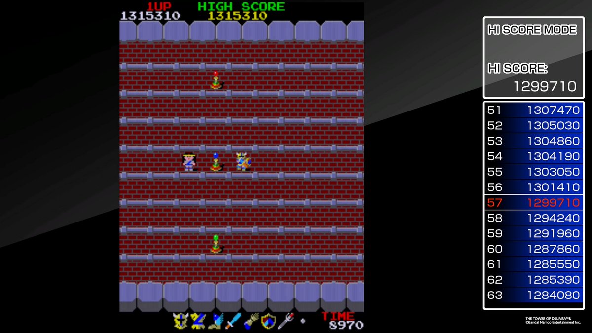 DB_o2a4's tweet image. やっと130万点超え
130万点手前で足踏みしだしてから長かった・・
今日のプレイほぼベストプレイだったので
ここから点数伸ばすのは、また考えないとね

#ドルアーガの塔 #アケアカ