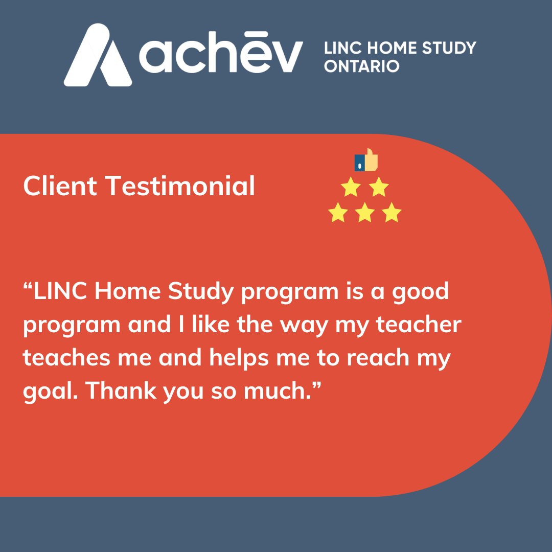 LINCHomeStudy's tweet photo. We are so happy to share a testimonial submitted by one of our LINC Home Study clients.
#LINC_Home_Study_Ontario
#LINC_Program
#Client_Testimonial https://t.co/4ZgEEPxSks