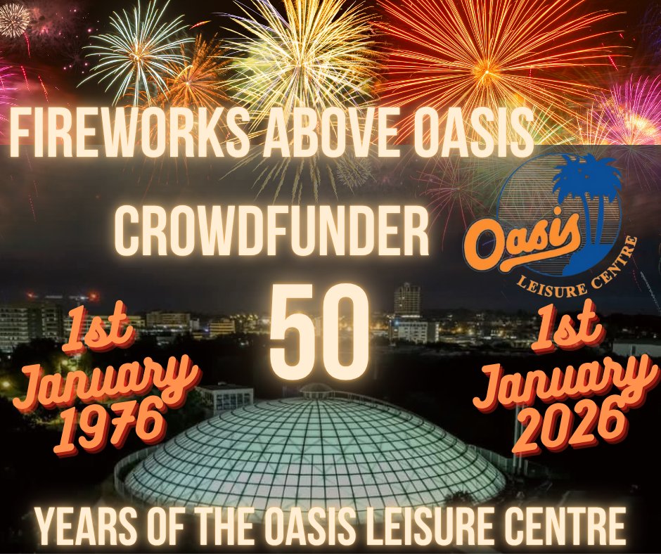 SaveOasis's tweet photo. Crowdfunder now launched. We have received the thumbs up for the fireworks display, we just need to fund it. Link below. Please donate and share. The initial target is £5,000, but if we receive more, it will mean even more fireworks!
 https://t.co/YOshghMNDl

#Swindon #Oasis https://t.co/zwEc4nqzdu