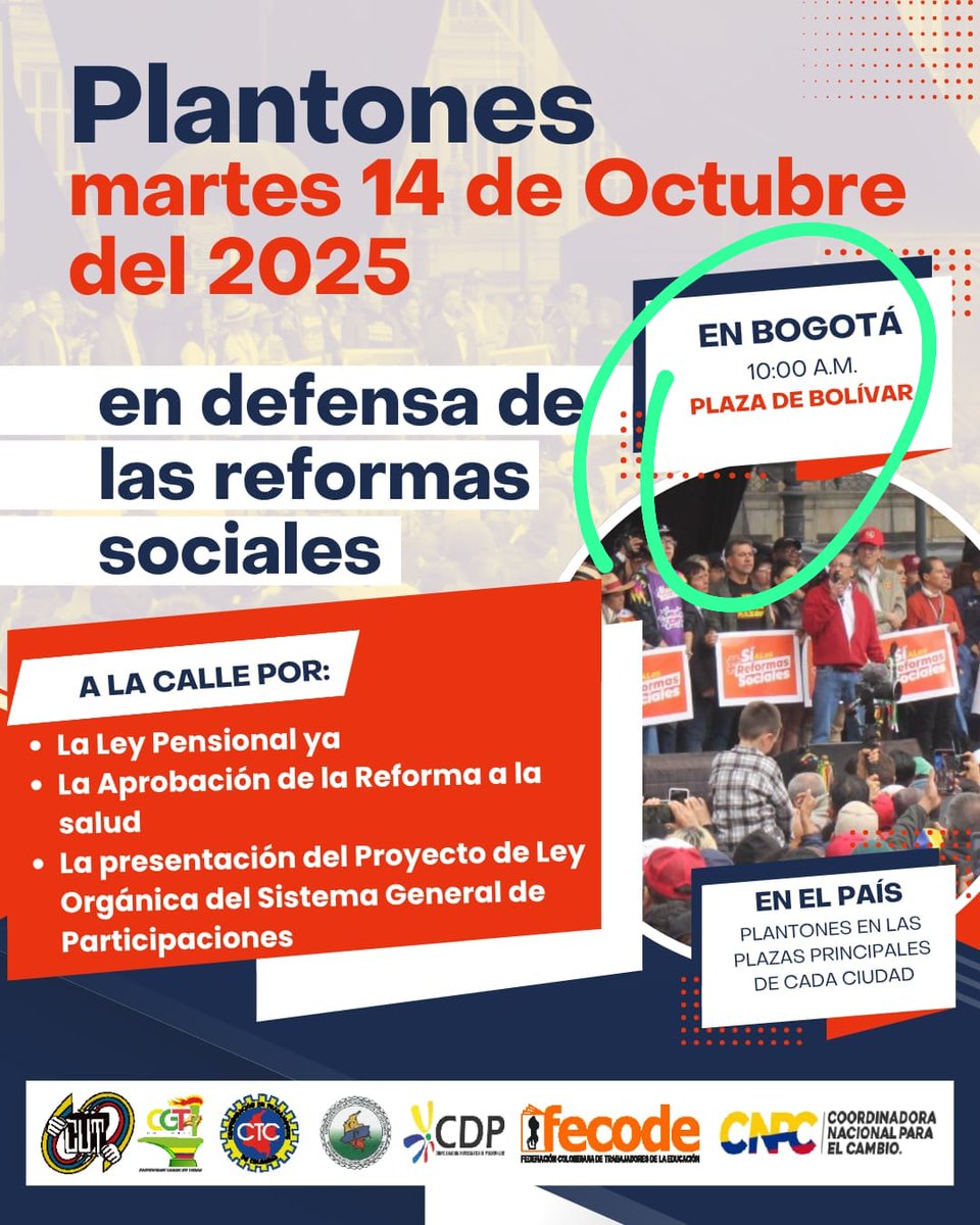 ¡Plantón contra la cicatera posición del magistrado Jorge E. Ibáñez presidente <a href="/CConstitucional/">Corte Constitucional</a>, quien pretende declarar inexequible la ley pensional 2381 de julio de 2024 en la sesión del 14 de octubre!
Por el derecho a pensionarse y renta básica a 3 millones de adult@s mayores!