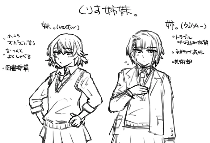 学パロの姉妹案。 