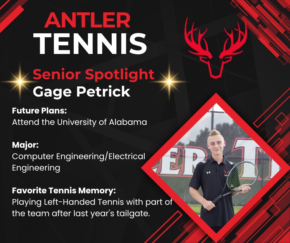 We are lucky to celebrate Gage today as his career as an Antler comes to a close. He has been a great leader for this team and we will miss him. Just like Alex... Gage will do great things in the future! #antlertennis #seniorsalute
