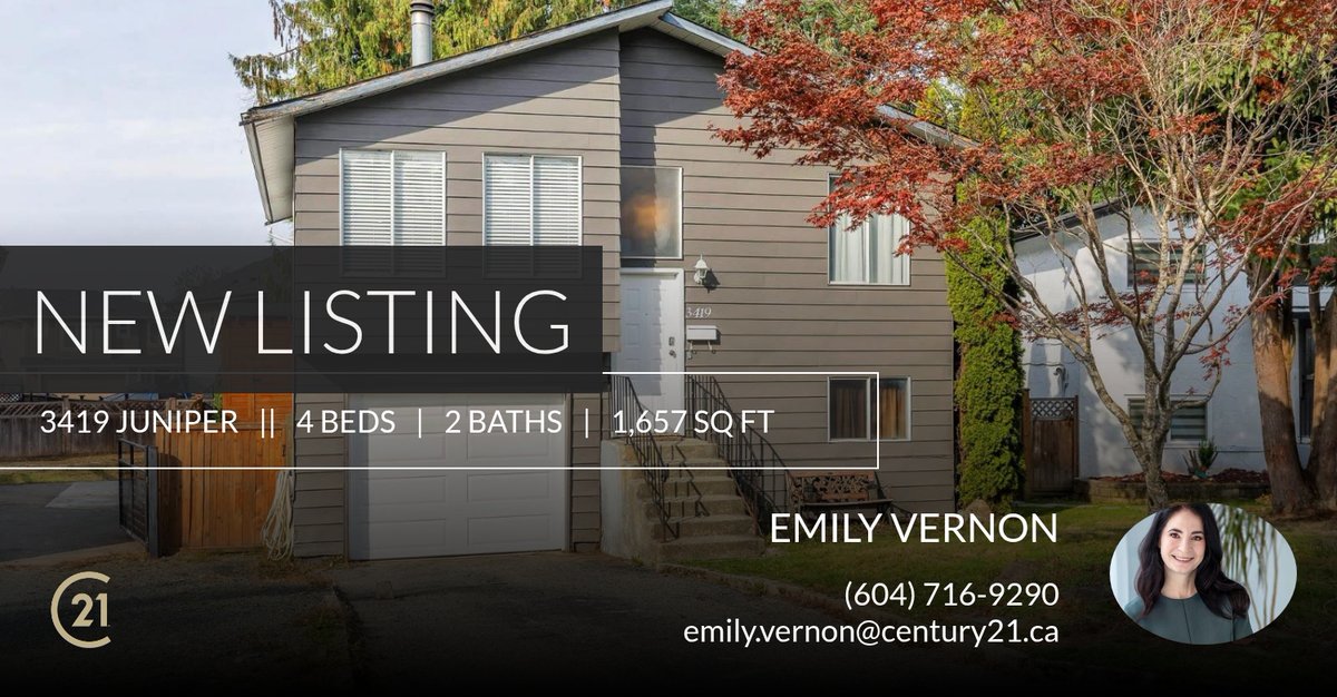 iamemmy's tweet photo. 📍 New Listing 📍 Take a look at this fantastic new property that just hit the market located at 3419 Juniper in Abbotsford. Reach out here or at (604) 716-9290 for more information

Emily Vernon
Century 21 Creekside Realt... https://t.co/m8iExHoKkw https://t.co/V5dxen3i1T