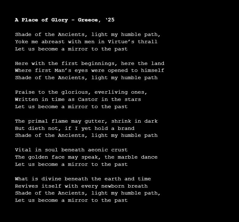 OortPoetry's tweet image. A Place of Glory - @thinkthelimit dedicates this piece to @costofglory with thanks for his tremendous Greece retreat