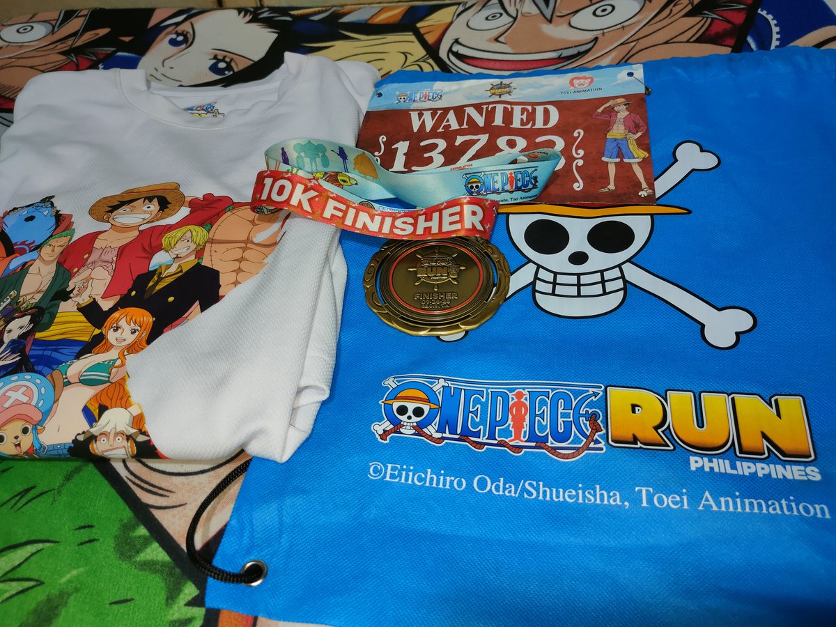 Chranieldizon's tweet photo. One Piece 🏴‍☠️ Run 2025 ✨
Another 10K done 💪

Didn’t expect to finish this strong, must be the thought of someone that keeps me moving forward. 🐼💙

Kahit umambon at puro ahon, nakarating pa rin sa Grand Line. 🏴‍☠️☠️👒

#OnePieceRunPH
#RUNRIO https://t.co/KVheqAS0X8