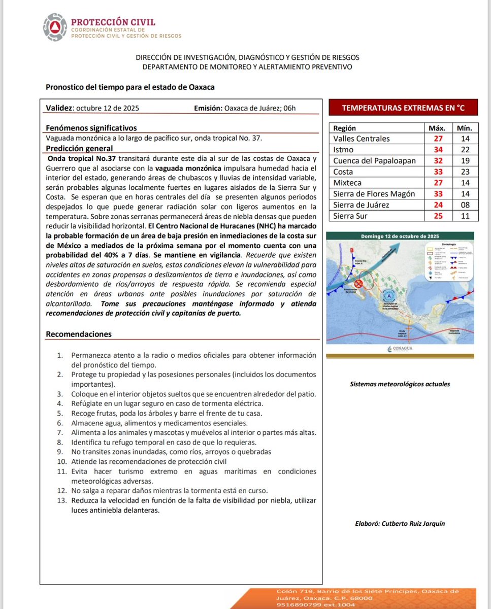 rioaxaca's tweet image. #Oaxaca #Clima Pronóstico meteorológico para Oaxaca y sus regiones 

¡ Consúltelo !