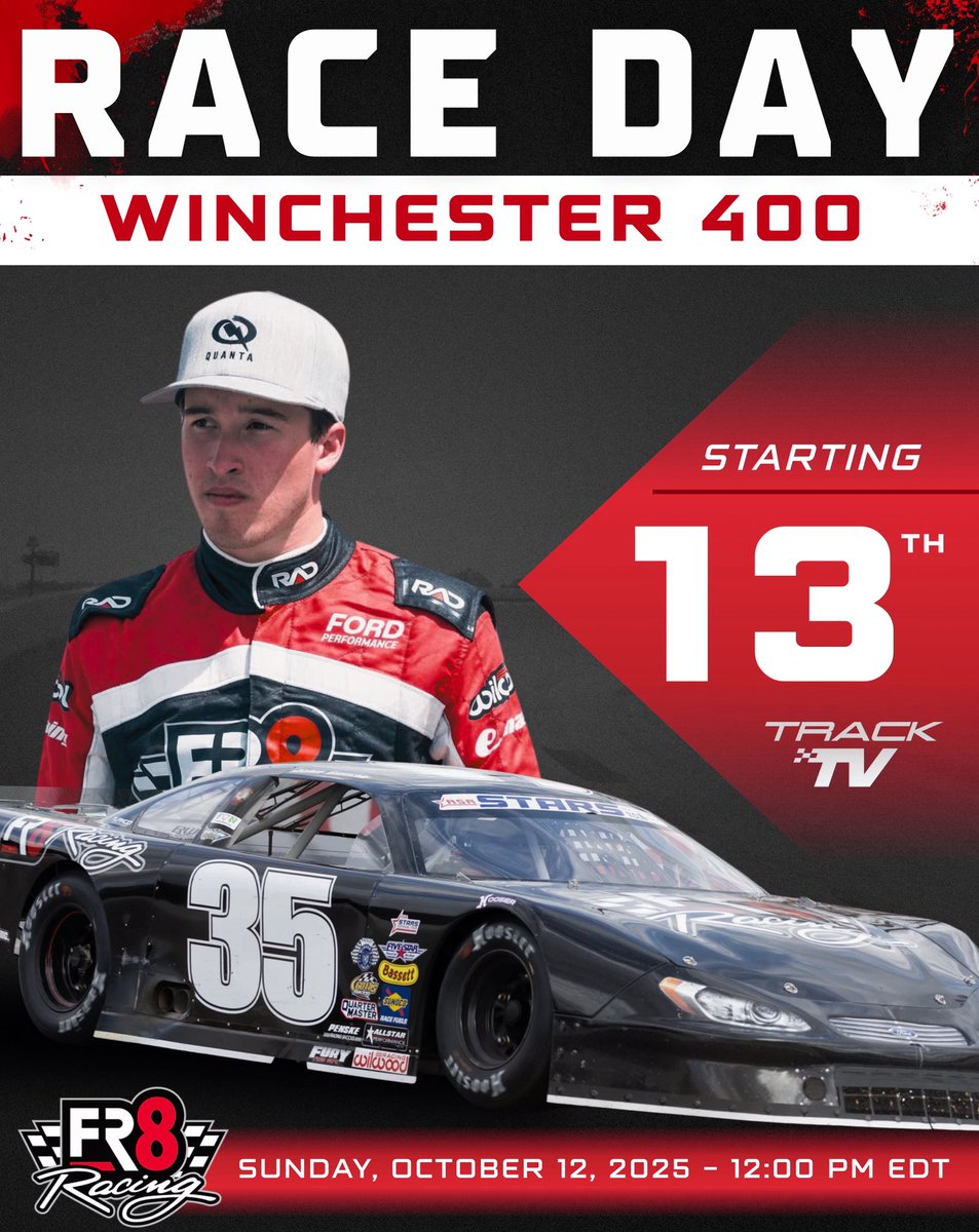 It’s Winchester 400 Day for FR8 Racing. <a href="/JakeGarcia35/">Jake Garcia</a> will roll off 13th in today’s event. Watch the race LIVE starting at 12:00 PM EST. On TrackTV.