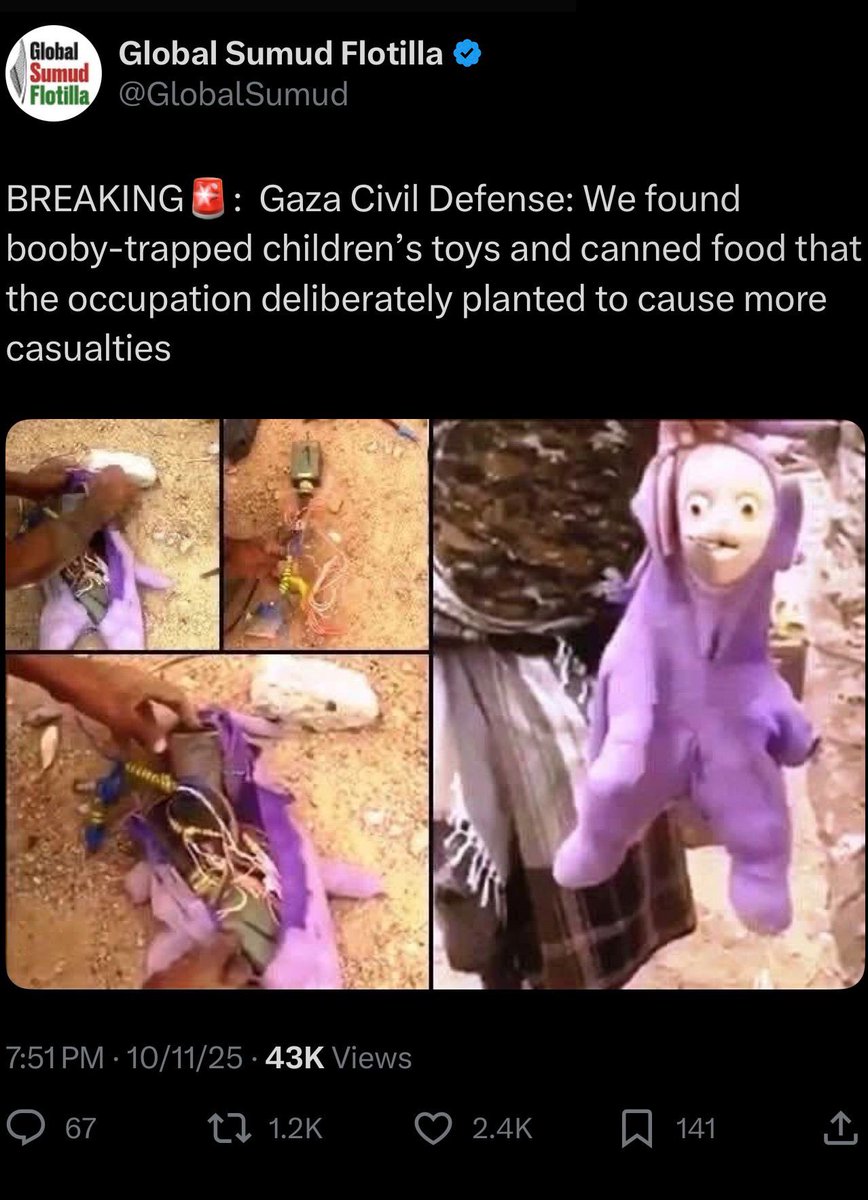 HenMazzig's tweet image. HYPOCRISY: The official Flotilla account — the boat funded by Hamas that carried Greta and other Instagram activists — accused Israel of trying to kill children.

When someone pointed out that the footage was actually from Yemen, where children are killed by their allies, the…