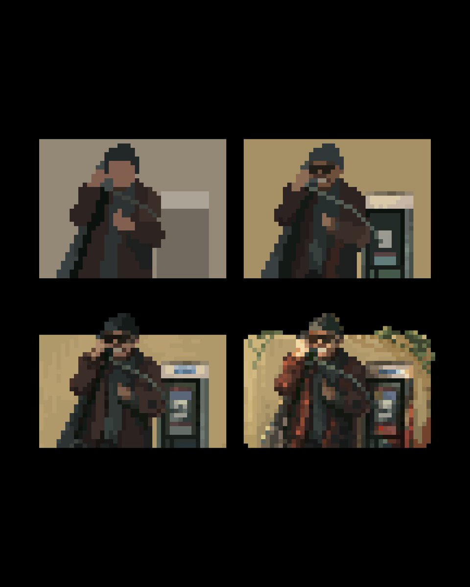 pixelianska's tweet image. How to: One Battle After Another (2025) 💥🔥
#tutorial 
#OneBattleAfterAnother #pixelart