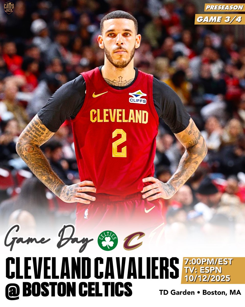 TheCavsJack's tweet photo. GAME DAYโผ๏ธ THE CAVS CONTINUE THEIR TUNE-UP STAGE TONIGHT IN BOSTONโผ๏ธ
โฐ7:00PM/EST
๐บESPN & FanDuel Sports Network Ohio
#LetEmKnow https://t.co/hQJuGxZ5RP