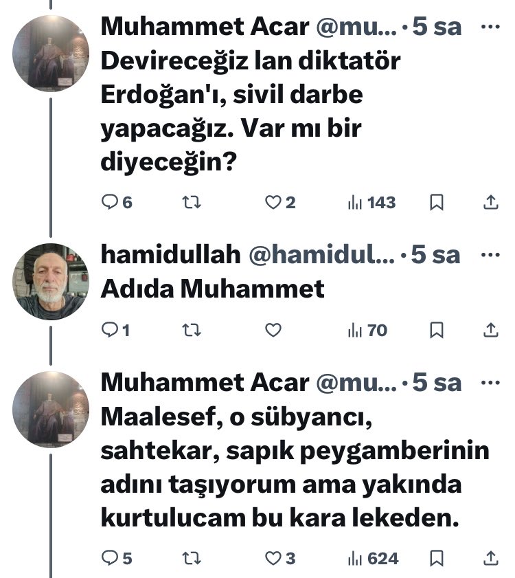 By FTH 🇹🇷 (@by__fth) on Twitter photo Peygamber efendimize hakaret eden bu anonim evladı için gerekenin yapılmasını arz ederim
X.com/muhammetaccar
<a href="/SiberayEGM/">Siberay</a>
<a href="/TC_icisleri/">T.C. İçişleri Bakanlığı</a>
<a href="/iletisim/">T.C. İletişim Başkanlığı</a> Peygamber efendimize hakaret eden bu anonim evladı için gerekenin yapılmasını arz ederim
X.com/muhammetaccar
<a href="/SiberayEGM/">Siberay</a>
<a href="/TC_icisleri/">T.C. İçişleri Bakanlığı</a>
<a href="/iletisim/">T.C. İletişim Başkanlığı</a>