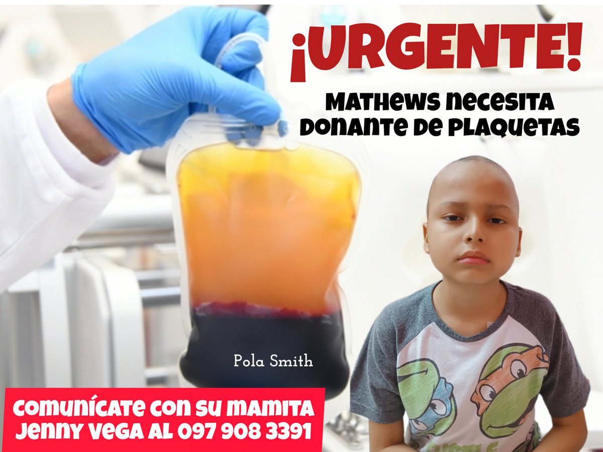 PaolaSmith2812's tweet image. Ayuda! 🙌🏽🎗💪🏽❤️ Mathews está ingresado, necesitando plaquetas 🏥🎗🙌🏽 su mamá desesperada 🥺 Por favor su #RT