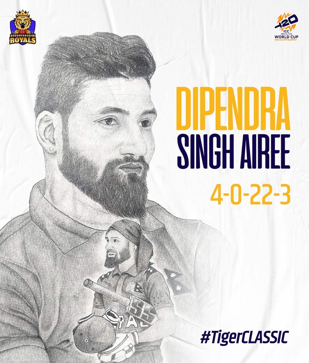 FAN ART FOR THE FAN FAVORITE🫡

TIGER CLASSIC SHOW IN MUSCAT! 🐅🔥

📸 Fan art by Manjil Devkota

#TigerClassic #T20WorldCup #Qualifiers #SudurpaschimRoyals #Suparoyals #SBLNPL2