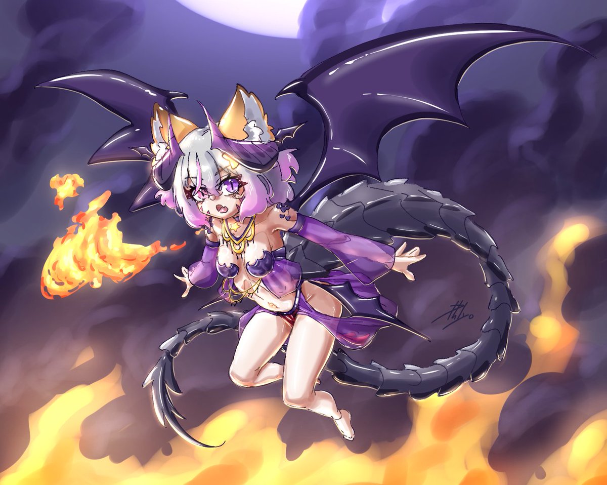 Foxtober 2025 - Day 12 [Dragon]  
She demands a VSacrifice ... Run!
#annytfart