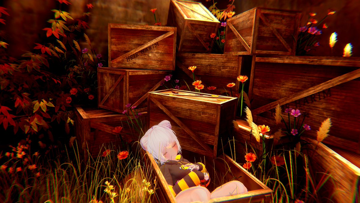 DistortedAkino's tweet image. Nyaaa comfy box! 
#VRChat #VRChatPhotos