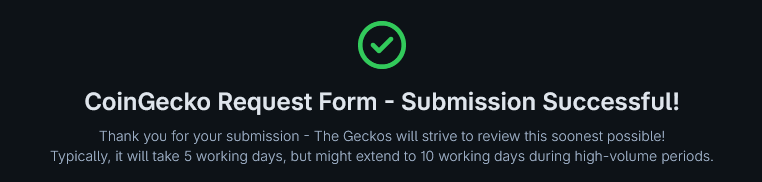 4nonswap's tweet photo. $4NON CoinGecko listing submitted. https://t.co/o8zJmcfd7V