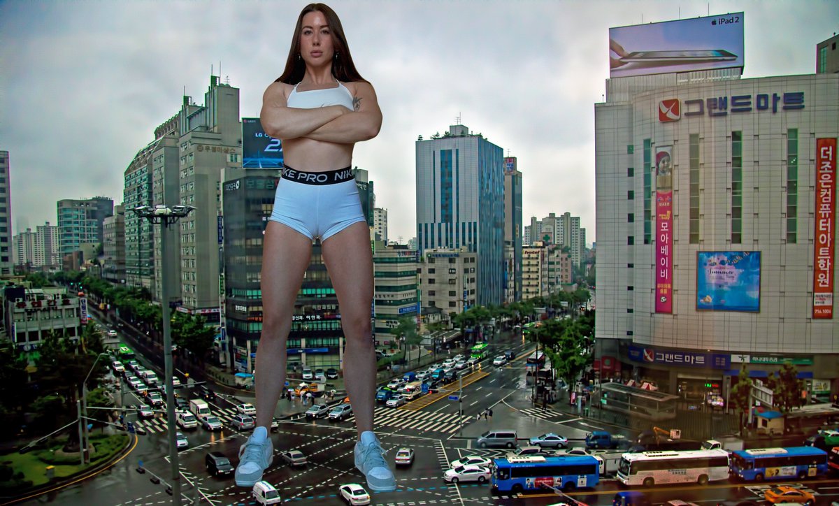Enormous Goddess <a href="/kendrikcay/">Kendrik Cay</a> as tall as any building in the city and looking all powerful