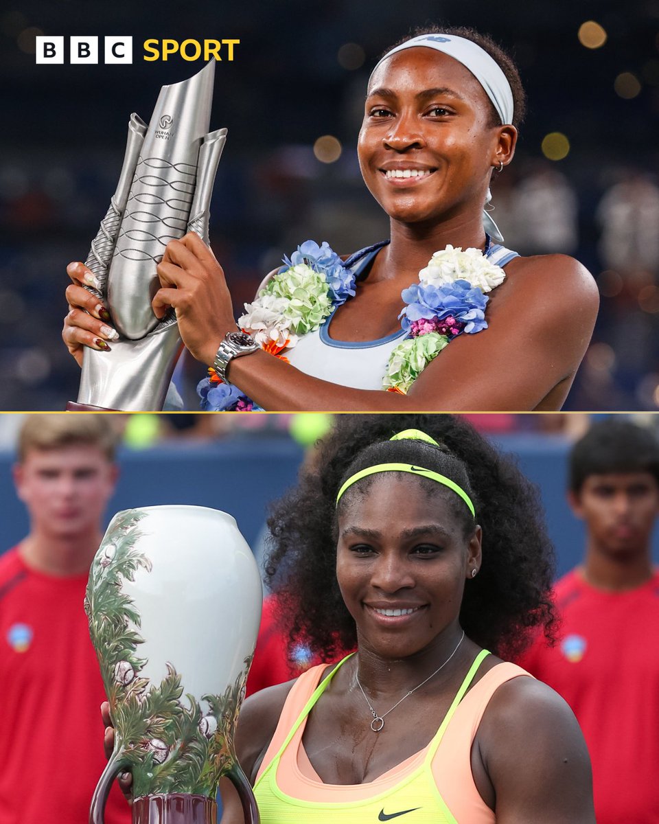 BBCSport's tweet image. Coco Gauff has become the first woman to win nine consecutive hard-court titles since Serena Williams. 🏆