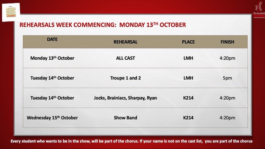 Rehearsals this week 🎭