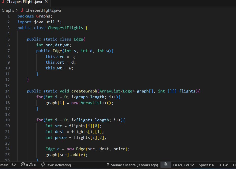 sauravsmehta143's tweet image. Day 69 of #100DaysOfDSA 🚀
Today I solved a question on Cheapest Price Path with K Stops ✈️💰
Learned how to apply modified Dijkstra’s algorithm / BFS with constraints to find the minimum cost within limited stops.
#DSA #CodingJourney #GraphAlgorithms