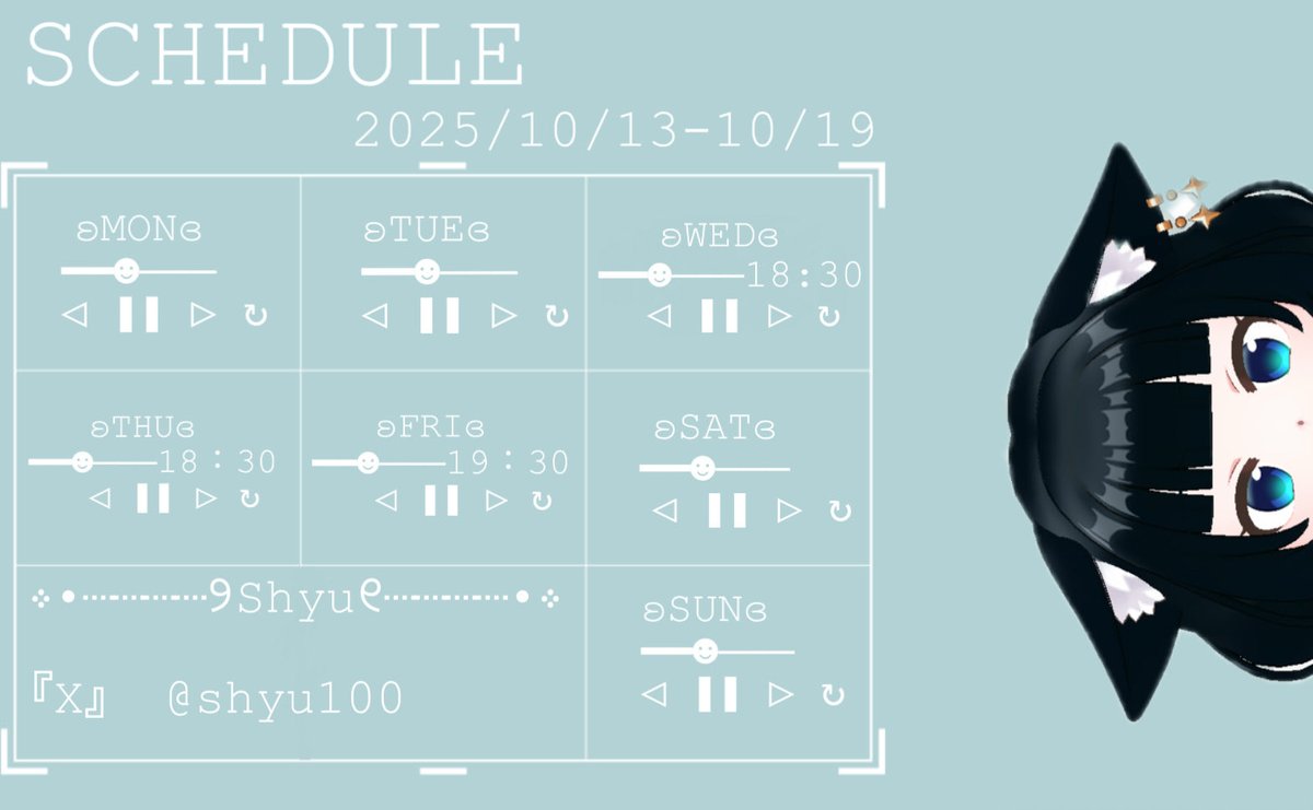 shyu100's tweet photo. ʚSCHEDULEɞ 
ʚ10/13–10/19ɞ https://t.co/duNHT7gV9x
