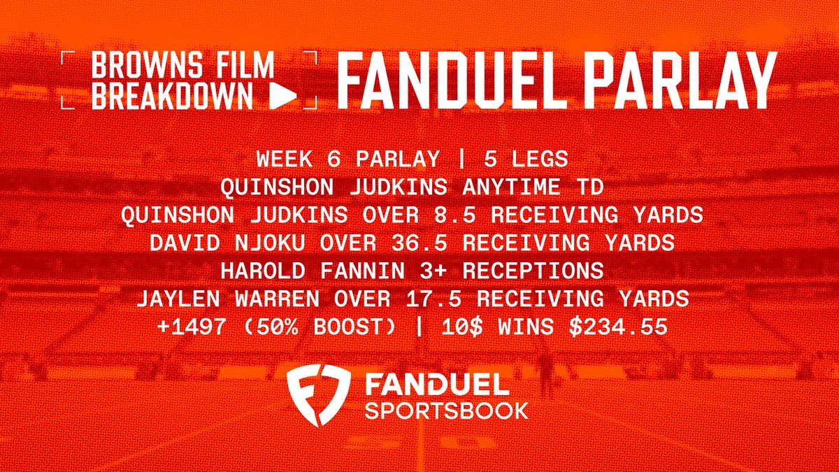 The BFB Gameday Parlay on <a href="/FanDuel/">FanDuel</a> 

#Browns #NFL #DawgPound 

Via <a href="/BrownsFilmBDN/">Browns Film Breakdown</a>