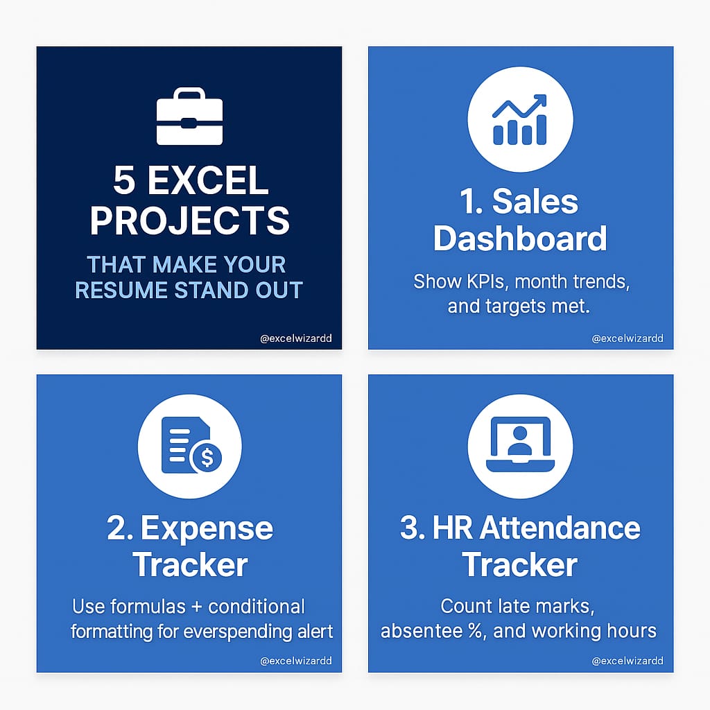 excelwizardd's tweet image. Want your resume to actually impress recruiters? 😎
These 5 Excel projects will make you look like a pro, even before your first job 👇
@excelwizardd @microsoft @microsoft365
#ExcelProjects #ResumeTips #CampusPlacements