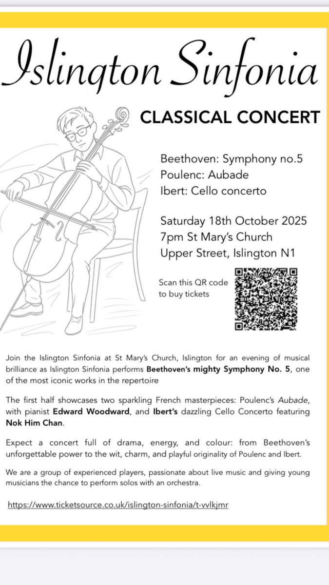 Concert on Saturday in Islington