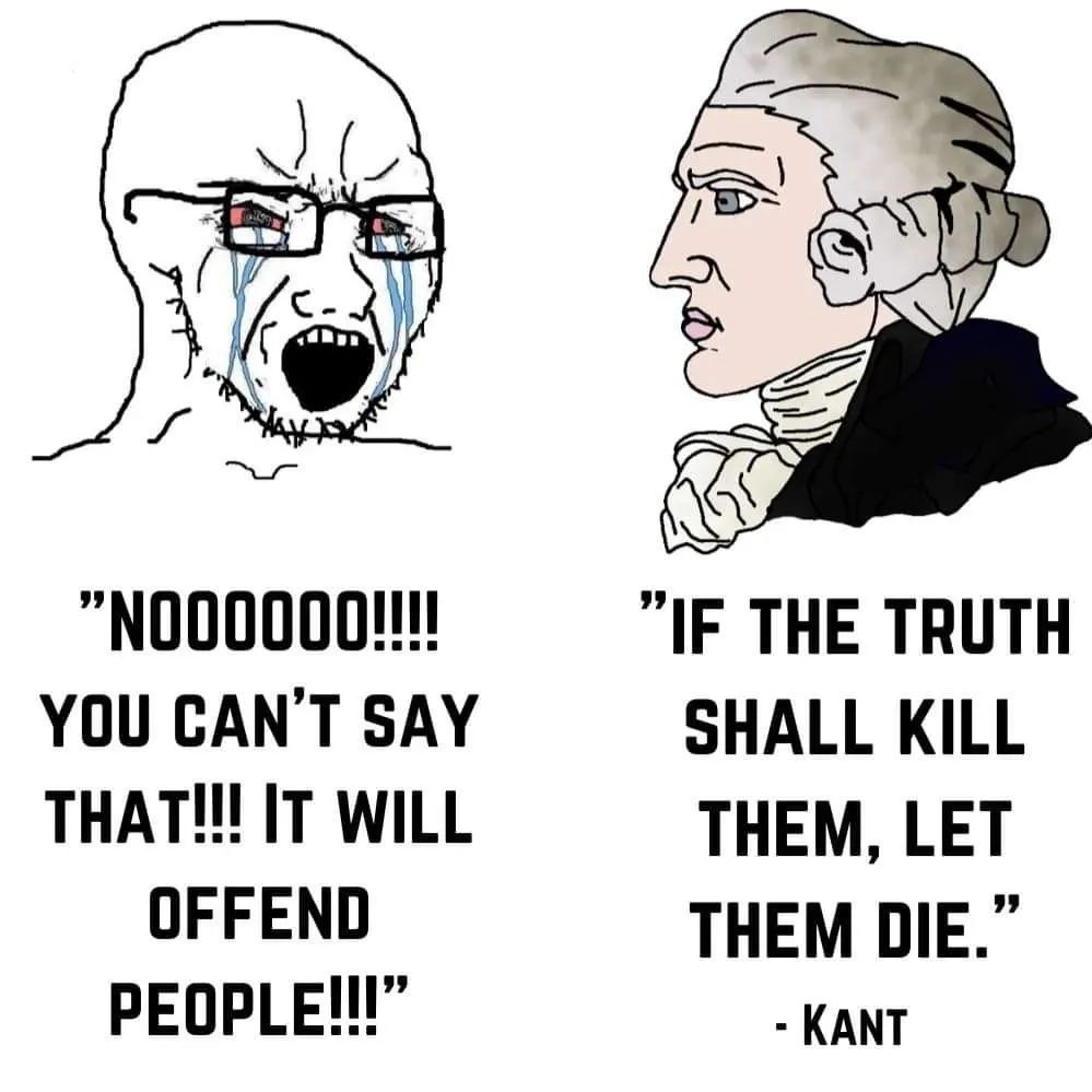 Meme about truth and offense, related to $CHAD token