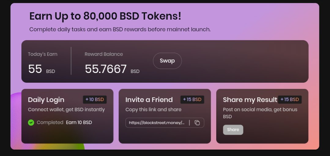 SaqlainAli888's tweet image. I just earned +55.00 BSD in the simulation market.
They raised 11.5m$ & in @monad Blockchain ecosystem so don't miss this. They will Airdrop their testnet users on Mainnet really soon.
blockstreet.money/dashboard?invi…
#Monad
#BSDchallenge #BSDairdrop #BSD via @BlockSt_HQ