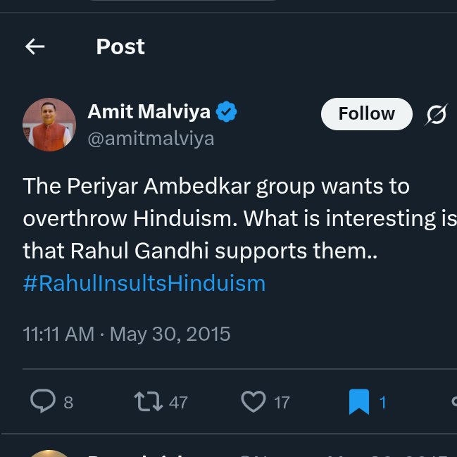 SawarnActivist's tweet image. सुन ले @amitmalviya
अगर 2018 दोहराने की जरूरत पड़ी तो फिर दोहराएंगे।
तब 5 राज्यों से एक झटके में सत्ता से उखाड़ कर फेंका था तो ये दुबारा करने में भी देर नहीं करेंगे।
और इस बार EWS जैसे लॉलीपॉप के जाल में फंसेंगे भी नहीं।
वैसे तेरी कोई विचारधारा है ?
#संविधान_निर्माता_BN_राव