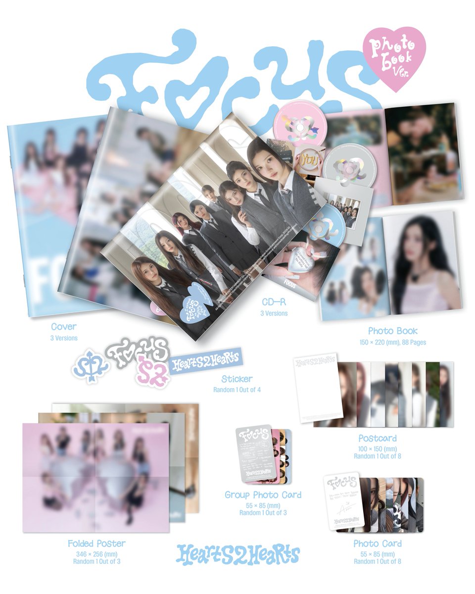 Hearts2Hearts 'FOCUS' Album Details
(Photobook Ver.)

Hearts2Hearts The 1st Mini Album 【FOCUS】
➫ 2025.10.20 6PM (KST) 

💿Pre-order
Hearts2Hearts.lnk.to/FOCUS

#Hearts2Hearts #하츠투하츠 #H2H
#FOCUS #Hearts2Hearts_FOCUS