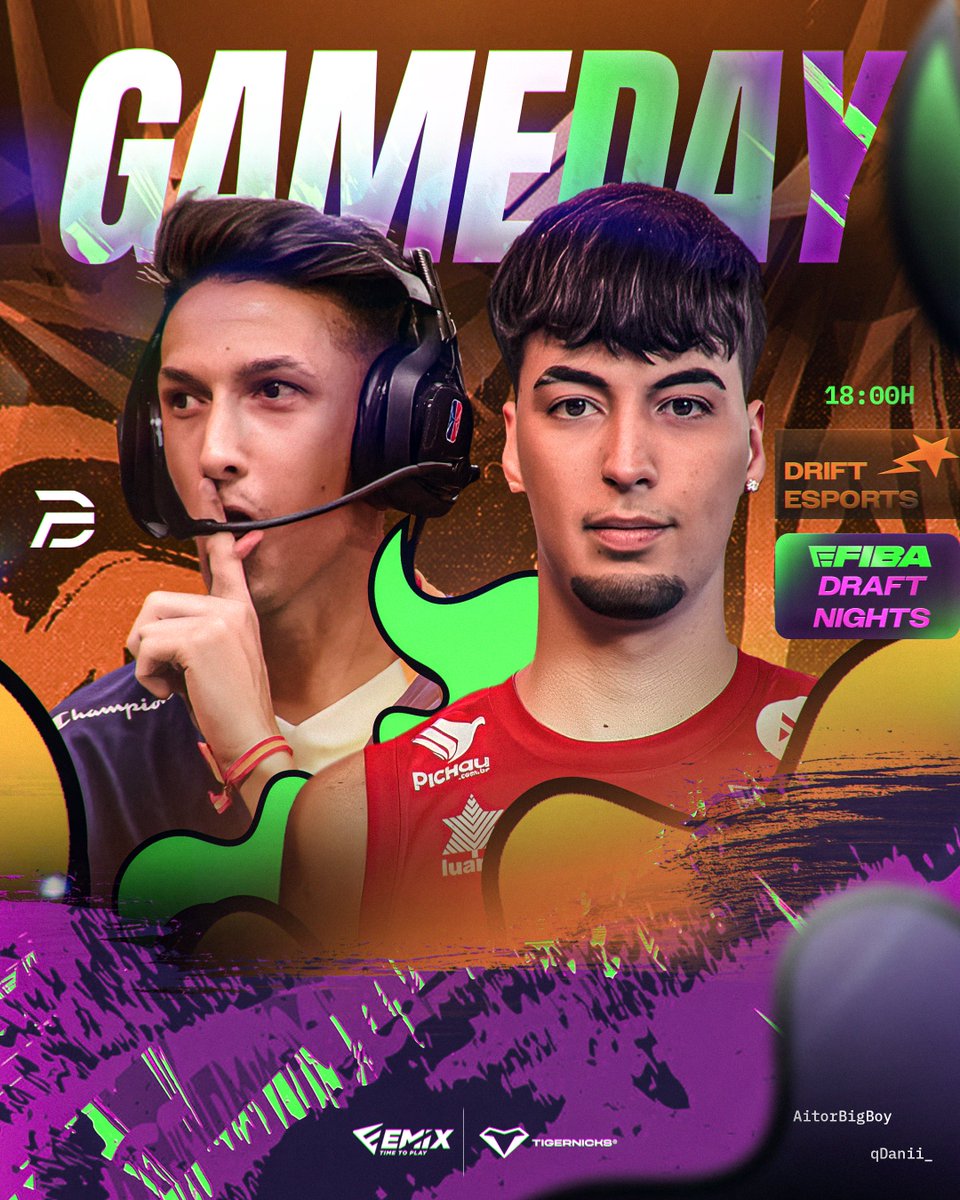 🚨GAMEDAY🚨

A las 18:00h 🇪🇸 nuestros chicos <a href="/AitorBigBoy/">AITOR. 🦁</a> y <a href="/qDani_/">qDanii_💎</a> van a estar jugando el PRIMER DRAFT de la <a href="/eFIBA_official/">eFIBA</a> x <a href="/HellenicBF/">HellenicBF</a>

Entrad a animarlos💪🏽
📺 youtube.com/live/WFIdCnmYK… 

#EuropeanDraftNights #DriFtEsports 🧡