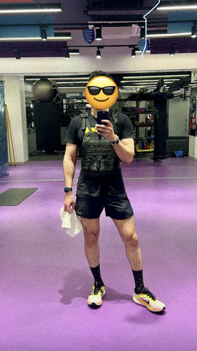 mohitdotdev's tweet image. Running a half marathon is cool, but have you tried walking for 10Km with a 10Kg vest? This was my zone II workout of the day.