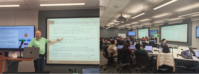 BrentCLaster's tweet image. On Friday, my company @techupskills  did a full day workshop at @Lenovo on building #AI #Apps with #agents, #RAG, #MCP and #streamlit , which we then deployed to the web. Thanks Lenovo for hosting &amp;amp; to all  that attended. Great group and enjoyed sharing about  ways to apply AI!