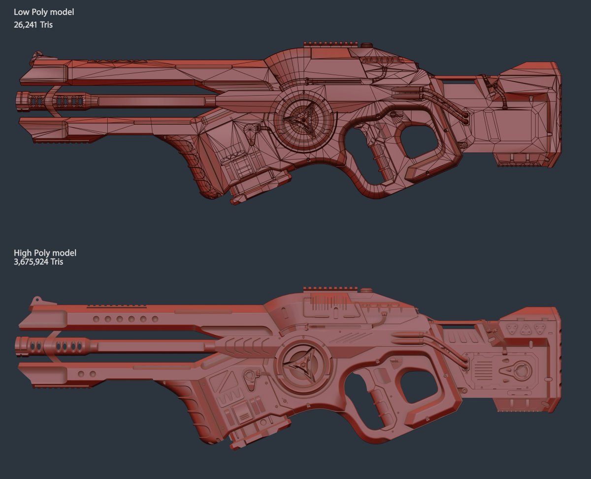 sorution_'s tweet photo. my first Sci-Fi rifle design project, I did everything from A to Z in  this 3D model. designed the whole gun from concept to materials and  rendering. 
3D modeling and unwrapping in 3Ds Max 
Materials and baking in Substance 3D painter 
Rendered in Unreal Engine 5 
#3dart #3DCG https://t.co/6foX39uwEl