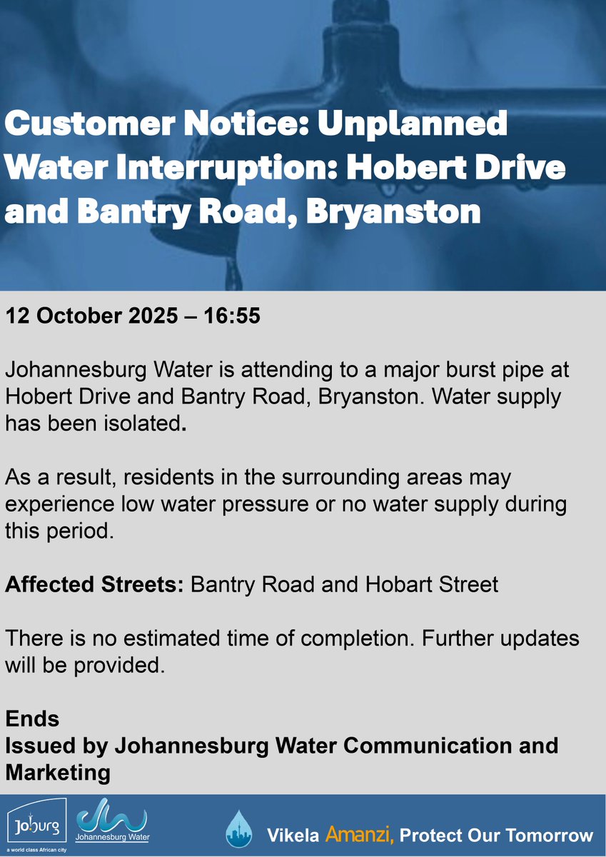 Johannesburg Water tweet media