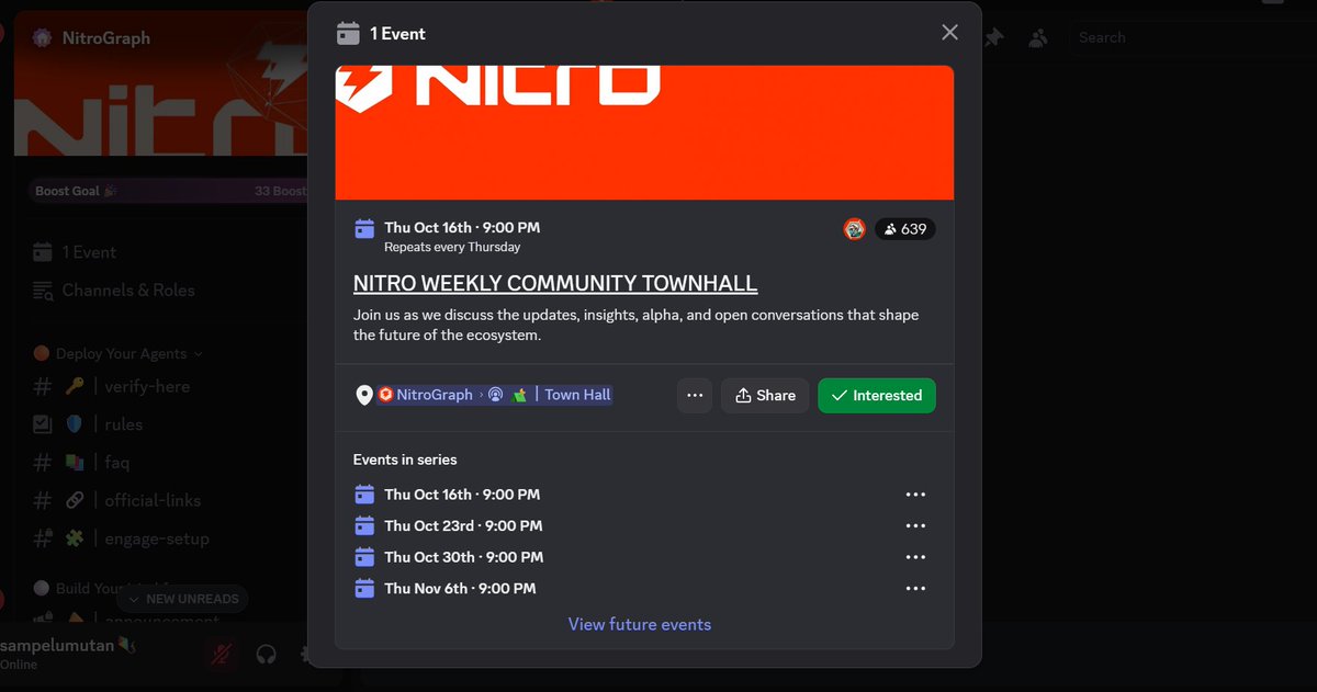 hayoapaluh's tweet image. 🚀 come on Join @Nitrograph  Discord!
The community is heating up with exciting events, missions, and rewards
💥 Testnet updates
🎁 Nitro missions &amp;amp; bounties
🎙️ Live talks with the team
🔥 Exclusive sneak peeks
Join now 👇
🔗 discord.gg/nitrograph
#NitroGraph #AI #Web3 #Testnet