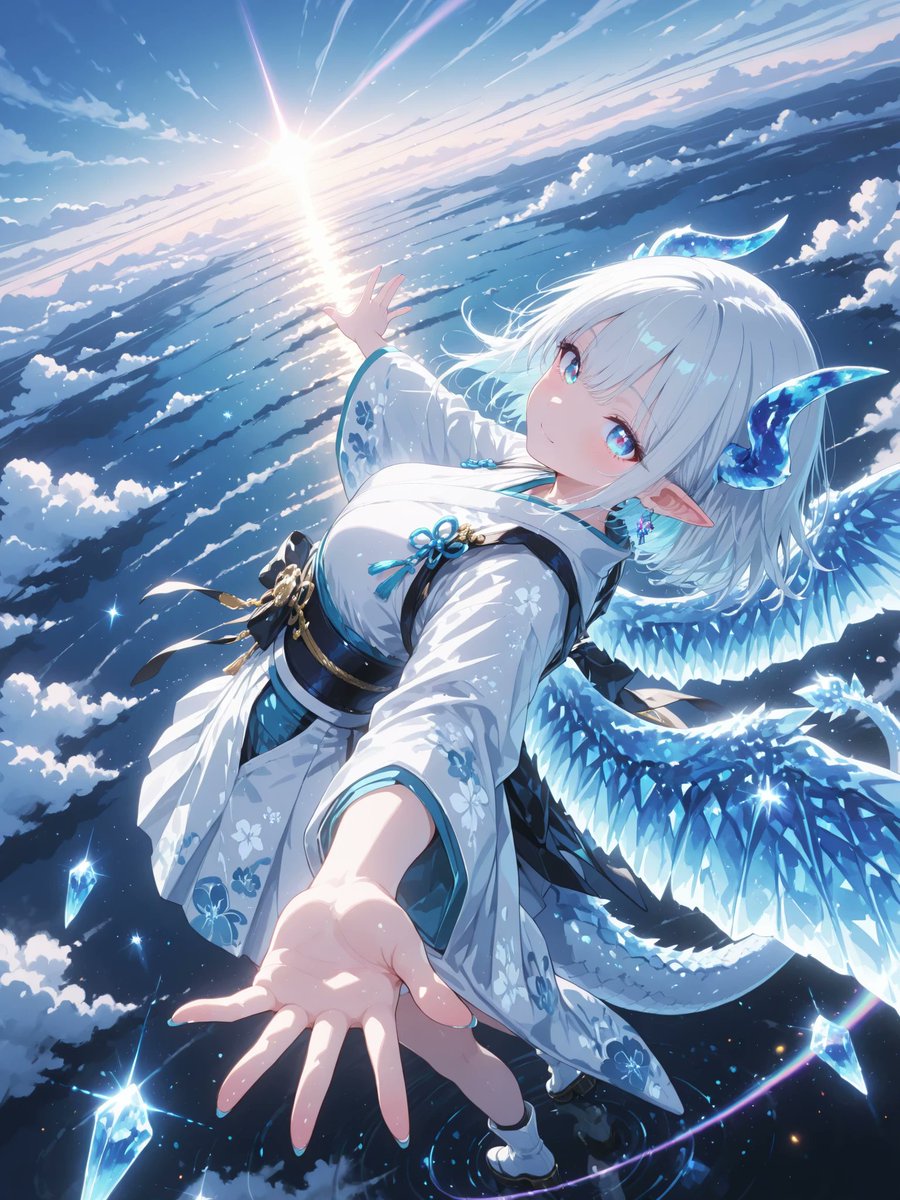 #クリスタルドラゴン娘
#CrystalDragonGirlAI
#AIart