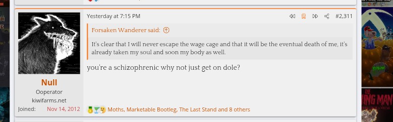 Yeop445187's tweet image. Josh's insane need to form relationships with the subjects of his site continues. The bizarre quirk that started with domineering Chris Chan has moved on to KF user turned "lolcow" @ForsakenWan DONT TRUST HIM!
archive.is/eMs2a
archive.is/NUsSi