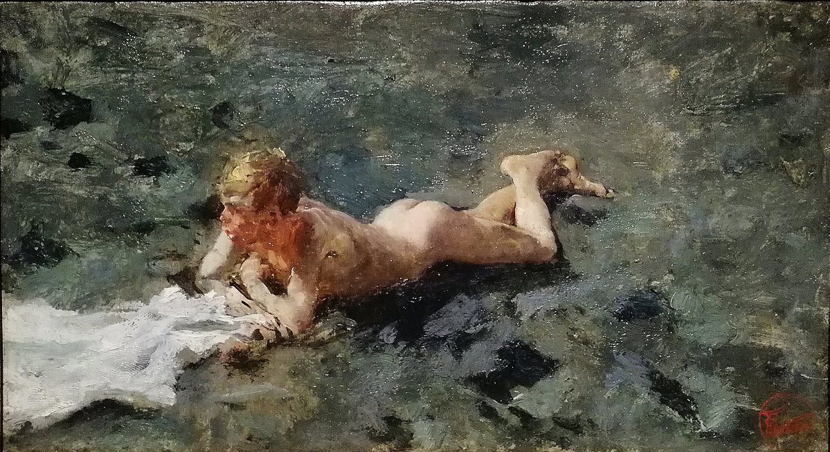 La galería Caylus publica en "la otra red social" que tienen a la venta este estupendo Niño desnudo en la playa de Portici, obra de los últimos momentos de Mariano Fortuny.

Muy relacionado con los desnudos de Portici del Prado y San Telmo, sería fantástico para un museo público.