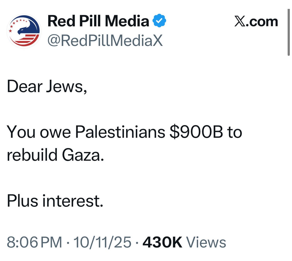 Dear Arabs and Islamists: 
You owe Lebanese Christians, Levant and Middle East Christians, all Jews from the Middle East and the Levant and. Keith Africa, Armenians, Greeks, Druze, all persecuted and colonized minorities in the Middle East: 
You owe them 140 Trillion dollars plus