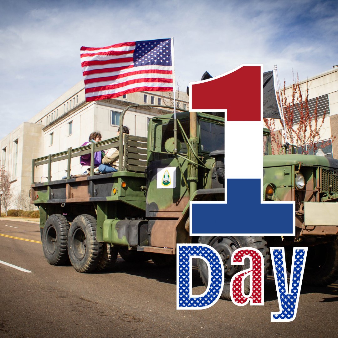 MSStateFair's tweet image. 1 DAY TO GO!

Tomorrow’s the big day! 🎉 The Great American Parade starts at 9:30am at the State Fairgrounds and includes Mississippi queens, marching bands, military branches, patriotic floats, wagon trains and the Genuine MS® float decked out in red, white and blue. We'll see…