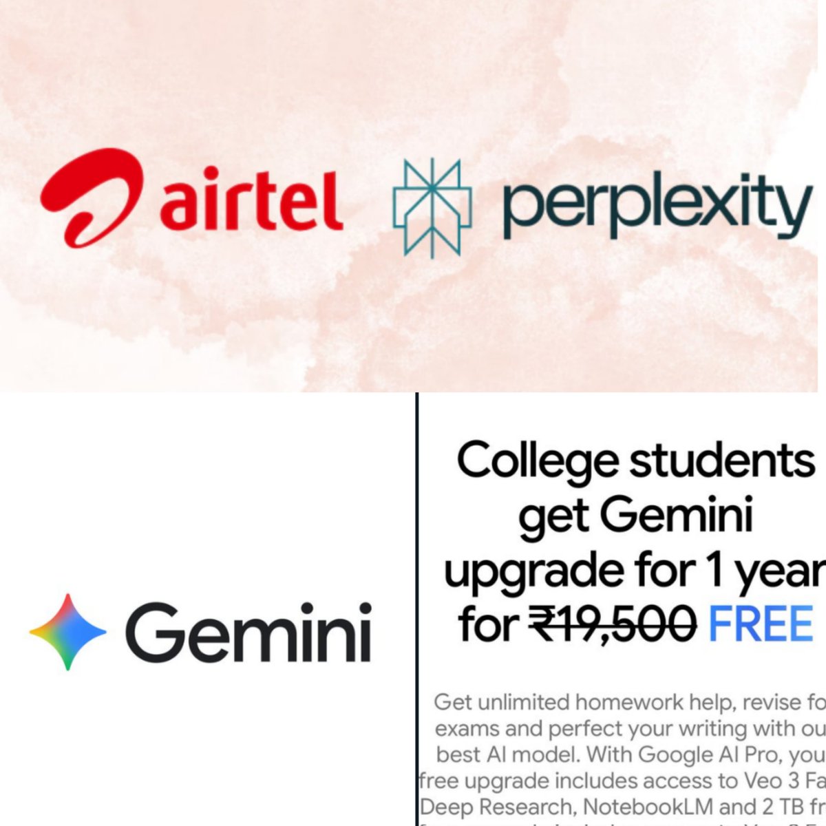 anand_jaiswal__'s tweet image. Do you see the similarity that Jio did in the past years. Yes they provide their product freely and charge after some months when you are used too.

#jio #JioPC #Finance #AI #perplexity #Airtel5G #Jiocare #openai