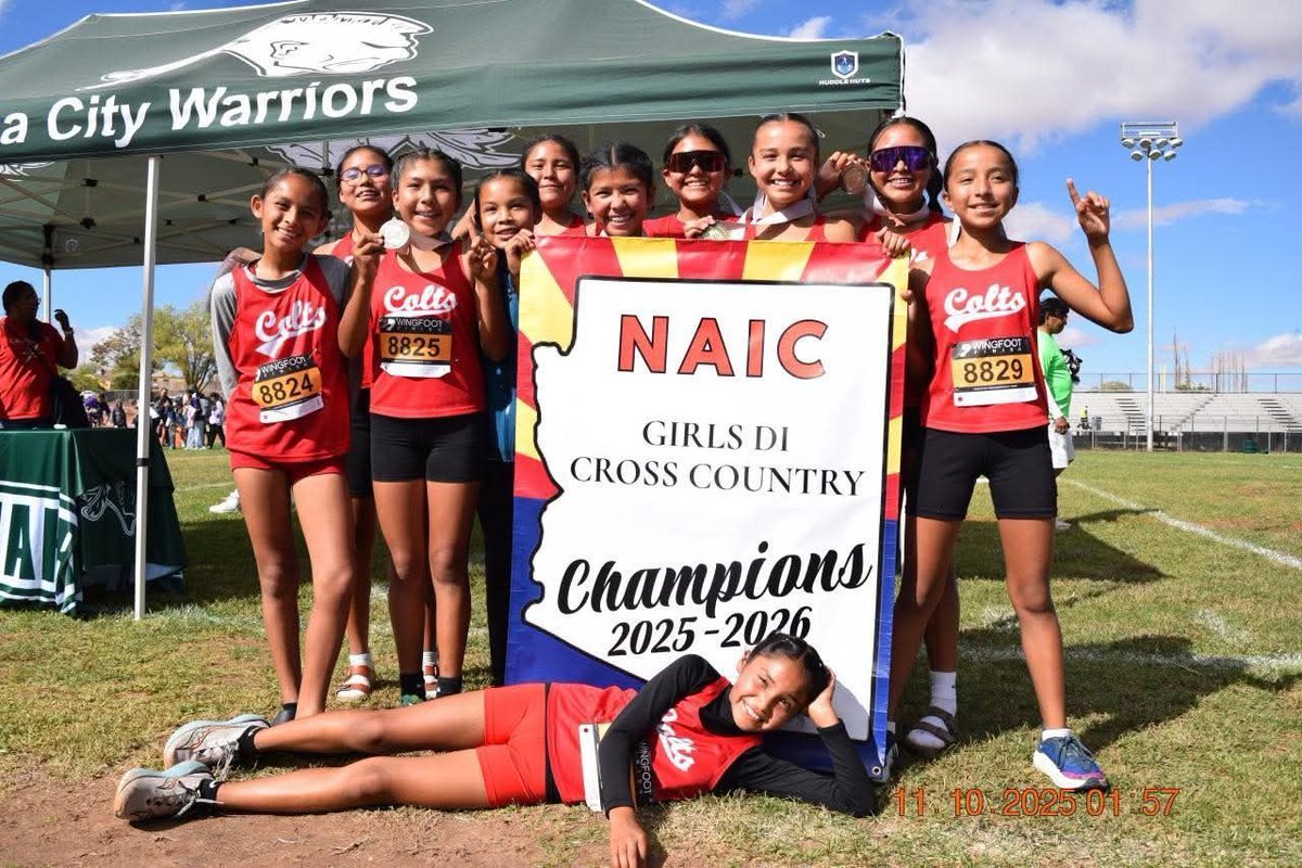 ndnsports's tweet image. Congratulations to the Baker Middle School (AZ) Girl&apos;s Cross Country team who finishd the season as NAIC Division I Champions.
#NativePreps #Navajo
