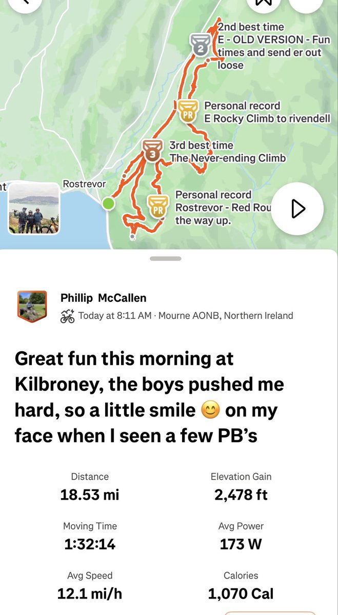 A great mornings riding at Kilbroney